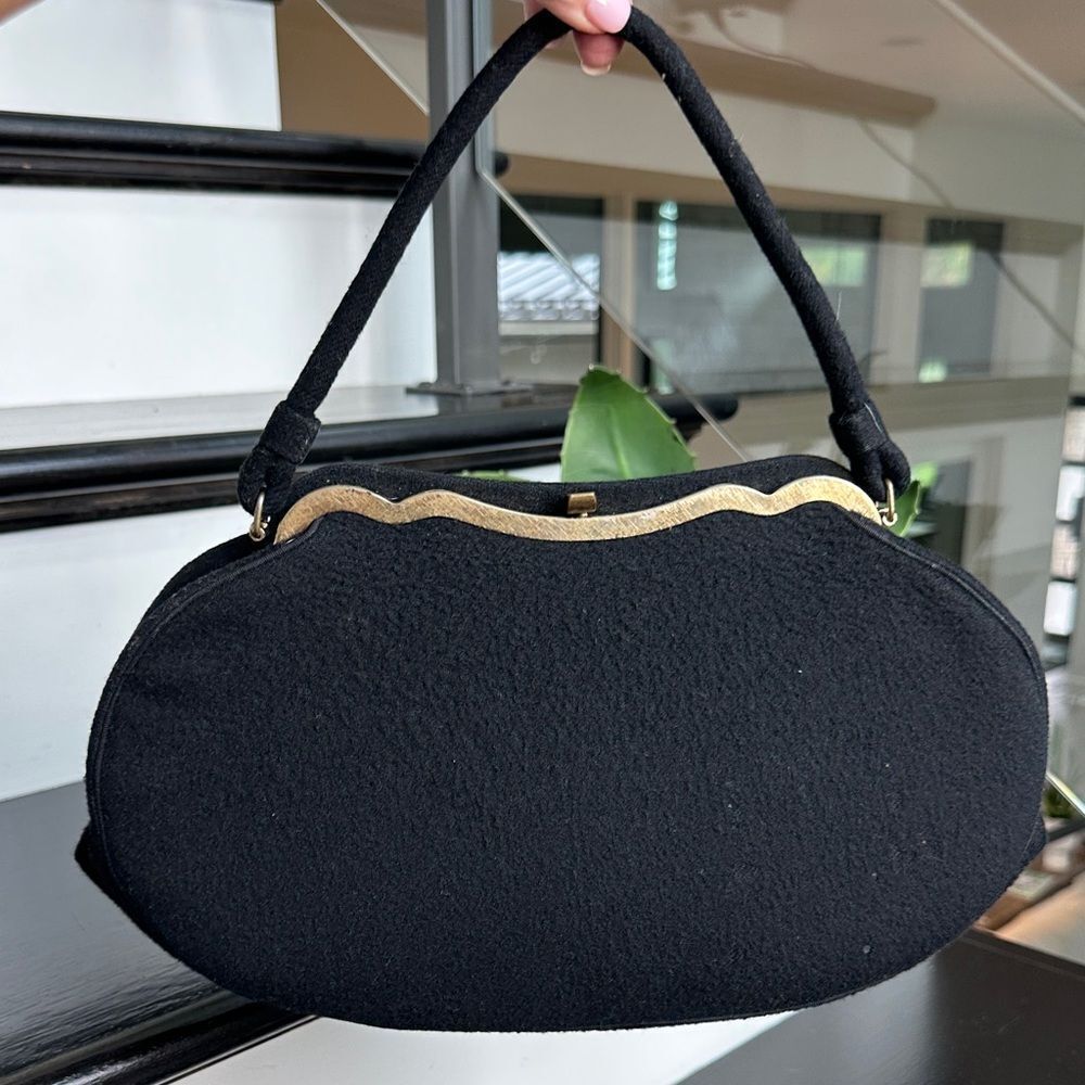 Vintage Lewis Evening Handbag Top Handle Purse Elegant Mid-Century Designer Bag